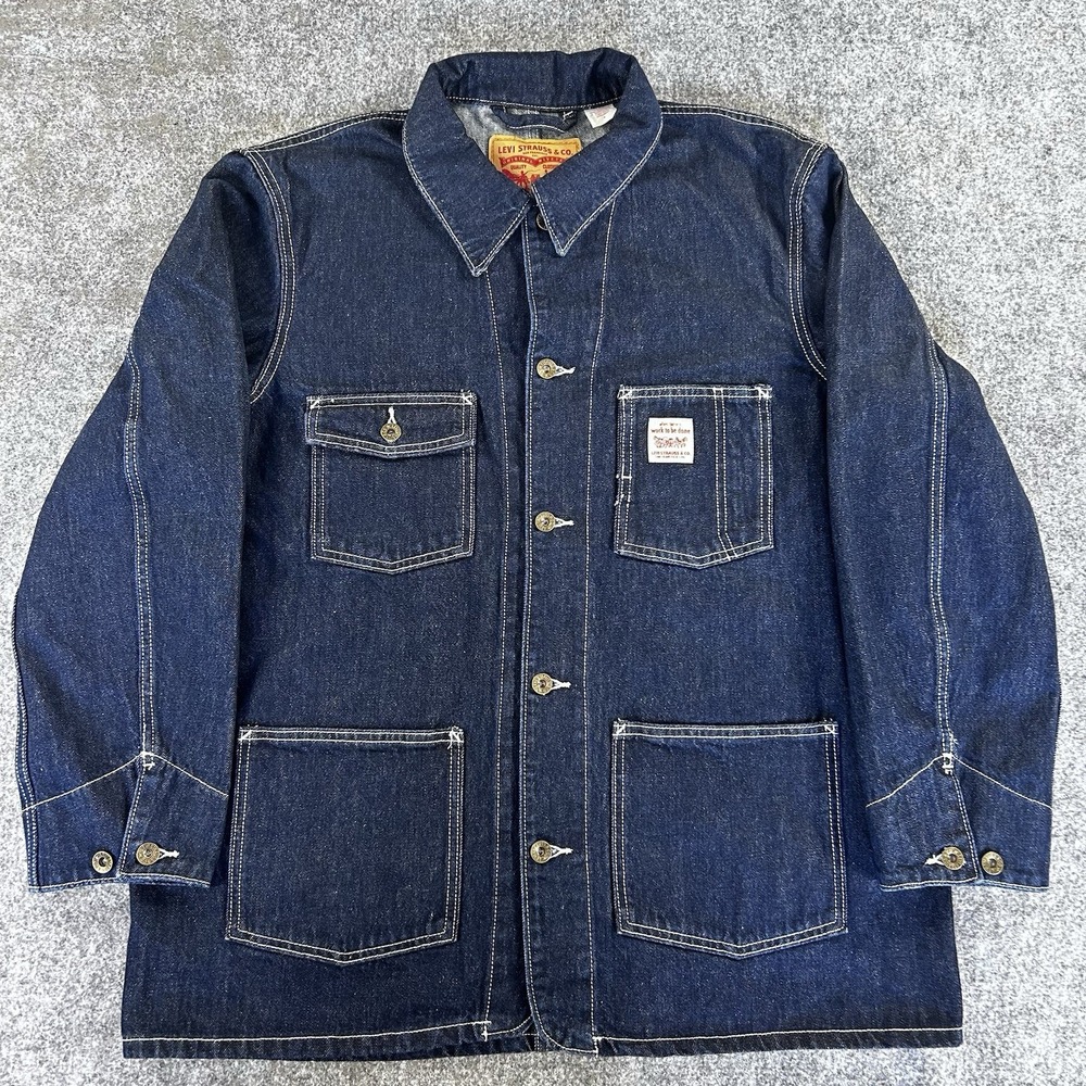 Levi's Berkeley Chore Coat Denim Jacket Men's M Relaxed Cotton Dark Wash